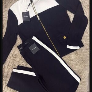 St. John Black and White Track Suit